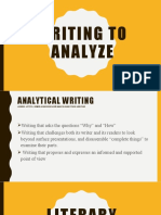 Writing To Analyze