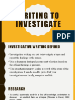 6. Writing to Investigate