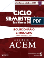 PRE UNIVERSITARIO 2021 - Solucionario Simulacro Semestral 08-08-2021 Acem