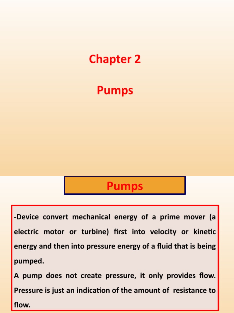 Chapter 2 PumpsNotes PDF Pump Flow Measurement