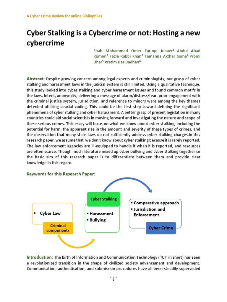 Understanding Cyber Stalking Laws | PDF | Cybercrime | Stalking