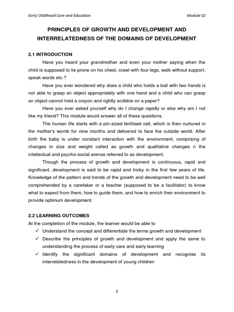 Principles of Child Growth and Development | PDF | Relationships ...