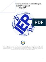Guidance Document For Individual Education Program (IEP) Development July 2019