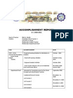 Accomplishment Report: Ruel A. Salan