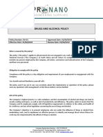 Pronano Engineering Supplies - Drugs and Alcohol Policy - DA-01