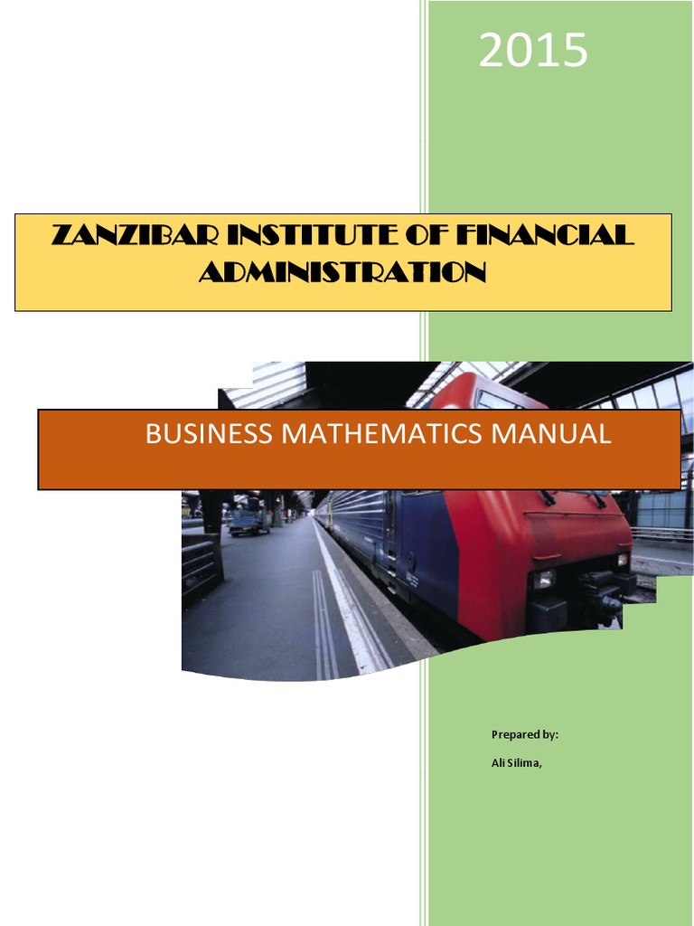 Business Mathematics Manual | PDF | Mathematical Analysis | Algebra