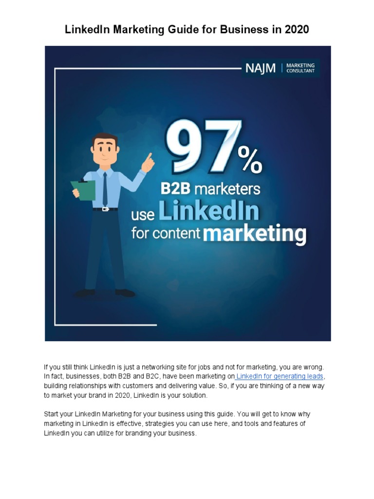 4.2 LinkedIn Marketing Guide For Business in | PDF | Linked In | Search ...