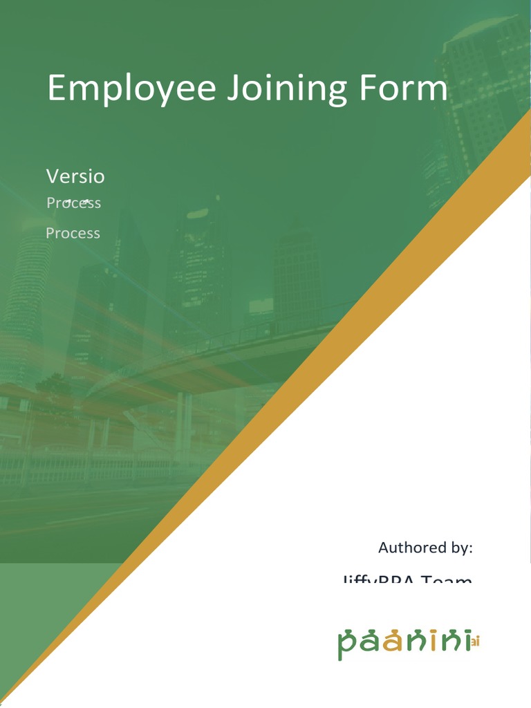 Employee Joining Form Ver 1.1 PDF Communication Computing