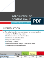 Introduction To Content Analysis