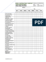 Shibh Al Jazira Contracting Company Qhse Department: Clinic Daily Checklist