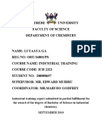 Makerere University Faculty of Science Department of Chemistry