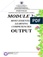Most Essential Learning Competencies: Output