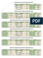 Jadwal Pelajaran Sdi A