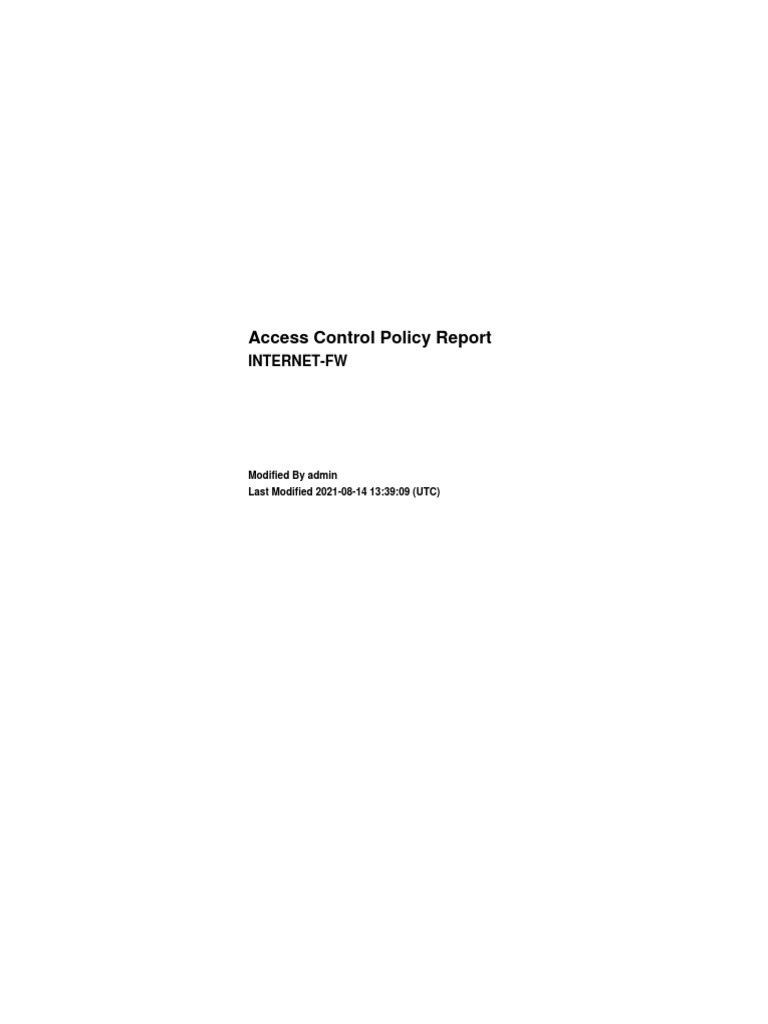 Access Control Policy Report: Internet-Fw | PDF | Internet | Transport ...