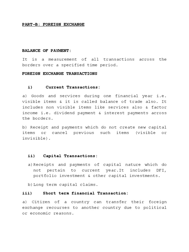 Part-B: Foreign Exchange | PDF