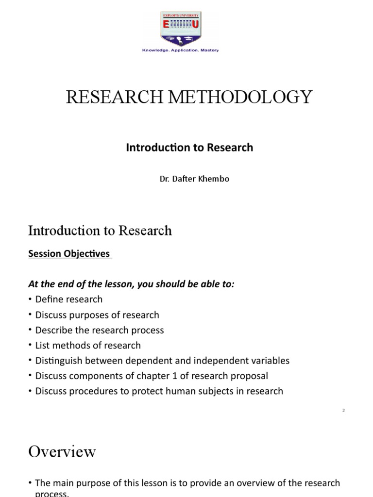 Overview of Research Methodology | PDF | Hypothesis | Knowledge
