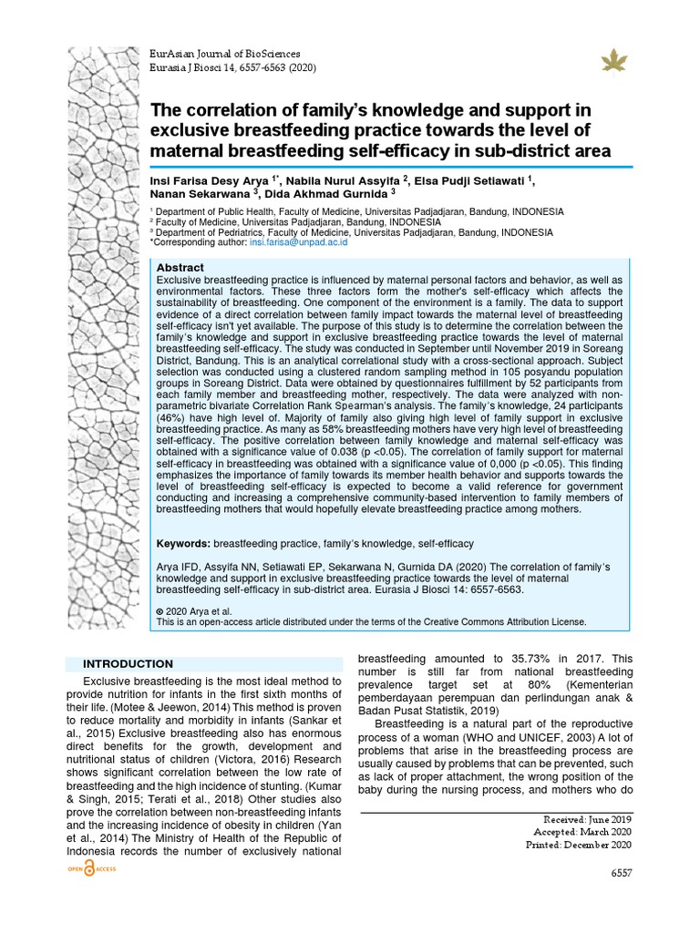 The Correlation of Familys Knowledge and Support in Exclusive
