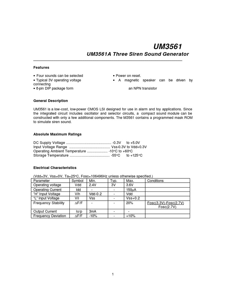 UM3561 Datasheet | PDF | Power Supply | Electronic Oscillator