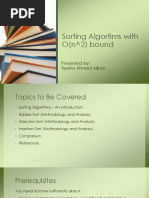 Sorting Algortims With O (N 2) Bound: Presented By: Twaha Ahmed Minai