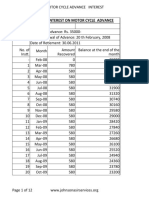 Calculation of Interest On Motor Cycle Advance