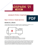 Quadspark (Prelims) : Sample Questions: Question No. 1 (Physics)