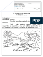 1 Avaliação de Geografia - 1º Bimestre