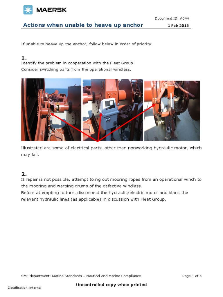 Procedures for Stuck Anchor Recovery | PDF | Anchor | Watercraft