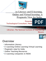 Information Literacy, E-Learning and Virtual Learning in India