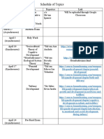 Schedule of Topics