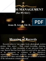 Records Management: (For PS SLC)