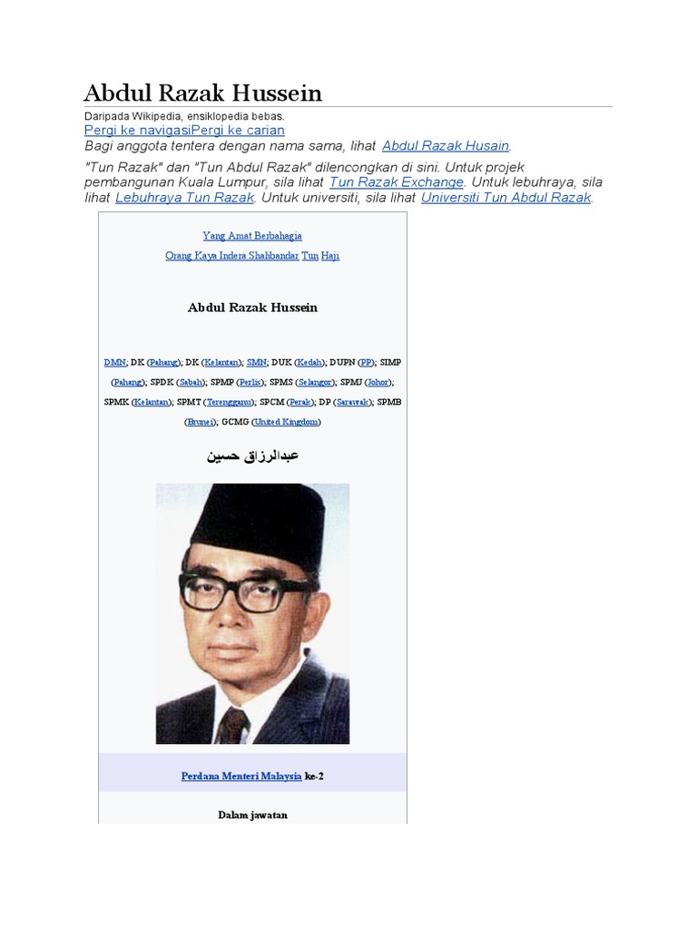 Abdul Razak Hussein | PDF
