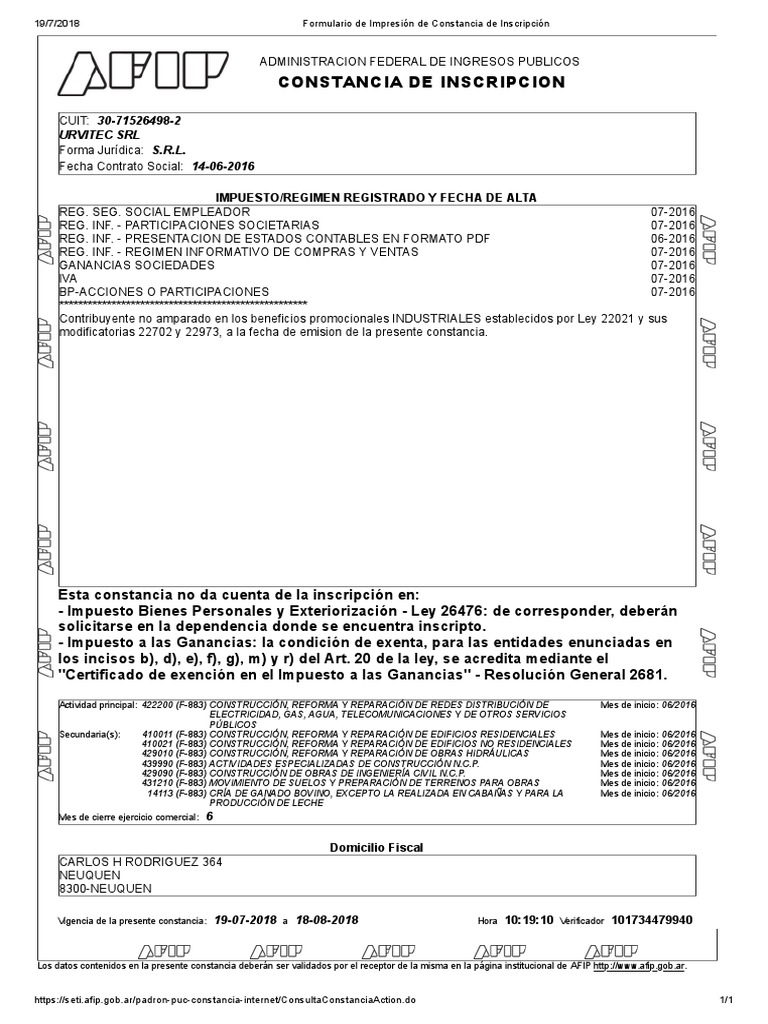 Afip Inscripcion | PDF | Impuesto sobre la renta | Economias