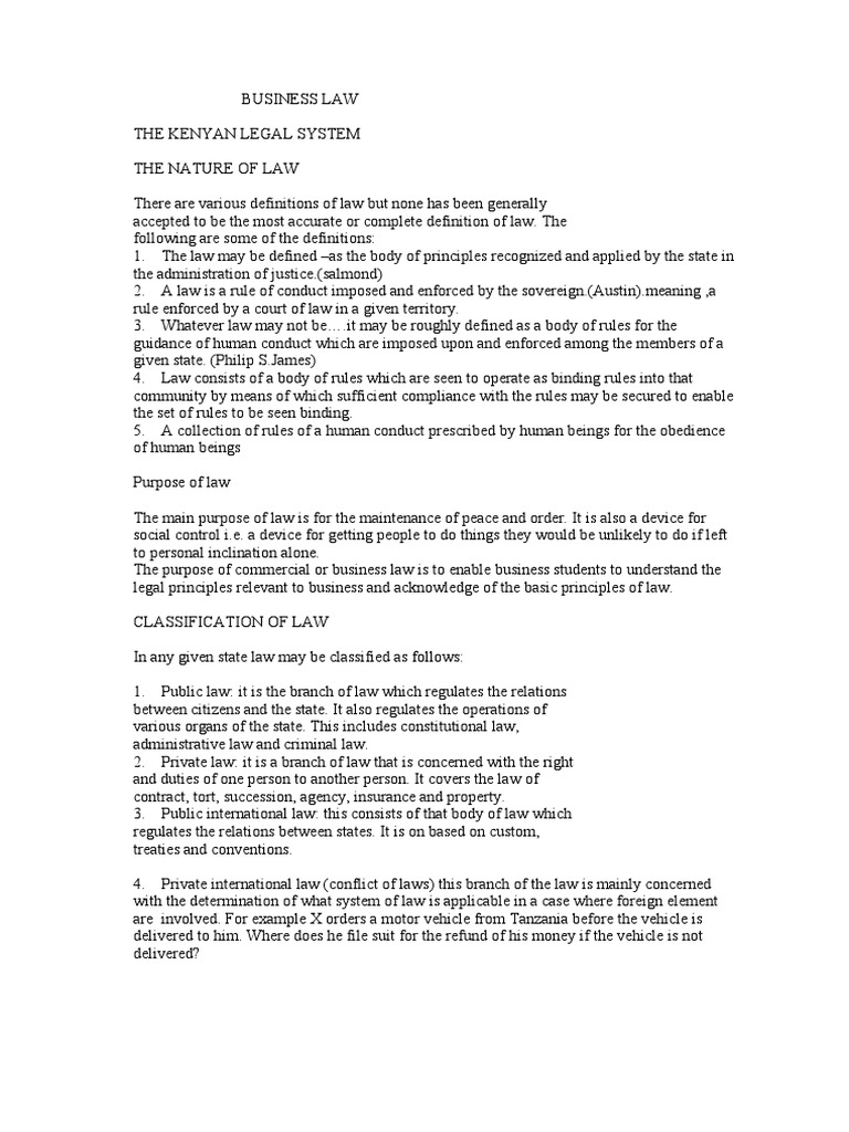 Business Law The Kenyan Legal System The PDF Equity (Law) Precedent