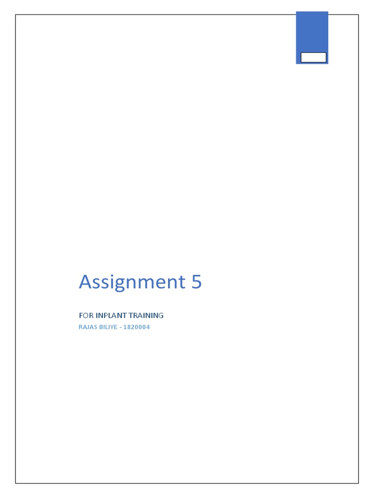 Assignment 5 Inplant Training | PDF | Casting (Metalworking) | Iso 9000