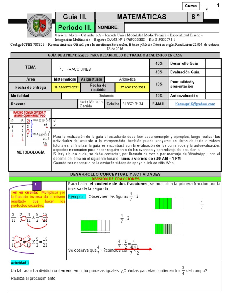 Guia Matematicas Sexto | PDF | Raíz cuadrada | Exponenciación