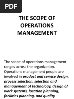 The Scope of Operations Management