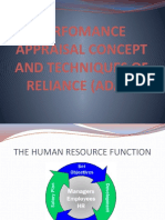 Perfomance Appraisal Concept and Techniques of Reliance (Adag)