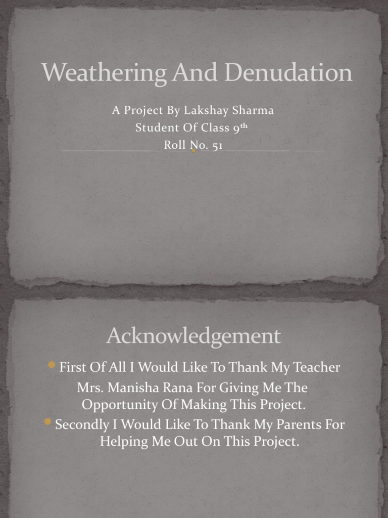 Weathering and Denudation Project | PDF | Weathering | Natural Environment