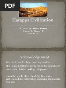 Harappa Civilization: A Project by Lakshay Sharma Student of Class 9 D Roll No. 51