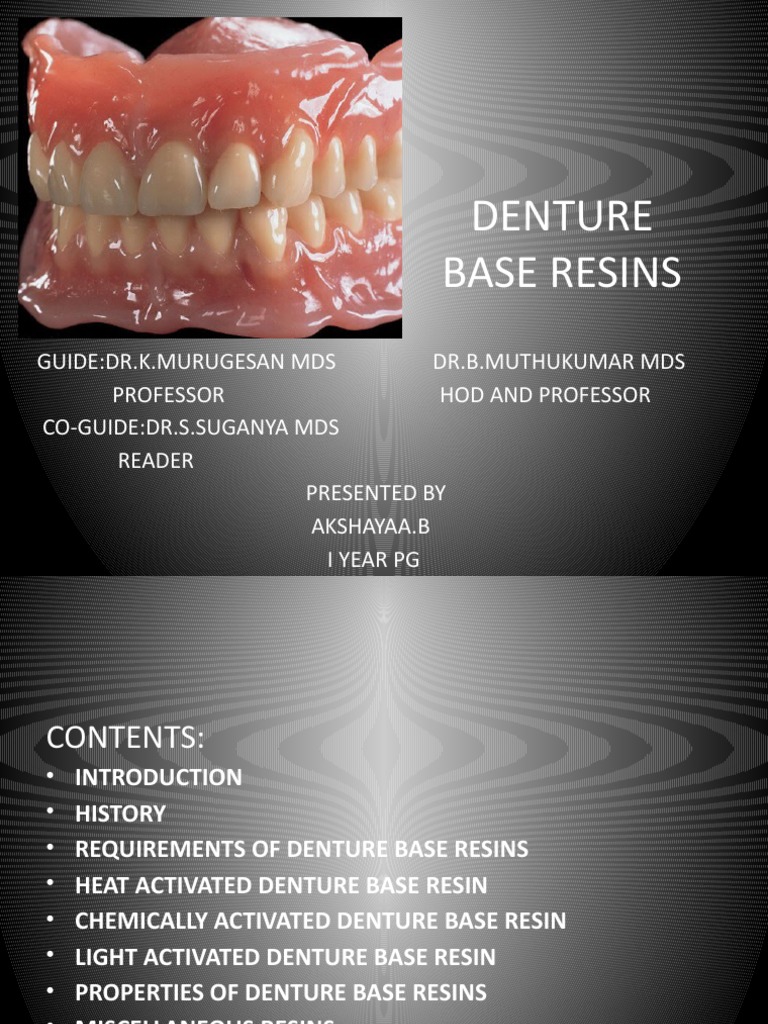 Denture Base Resins PDF Dentures Polymers