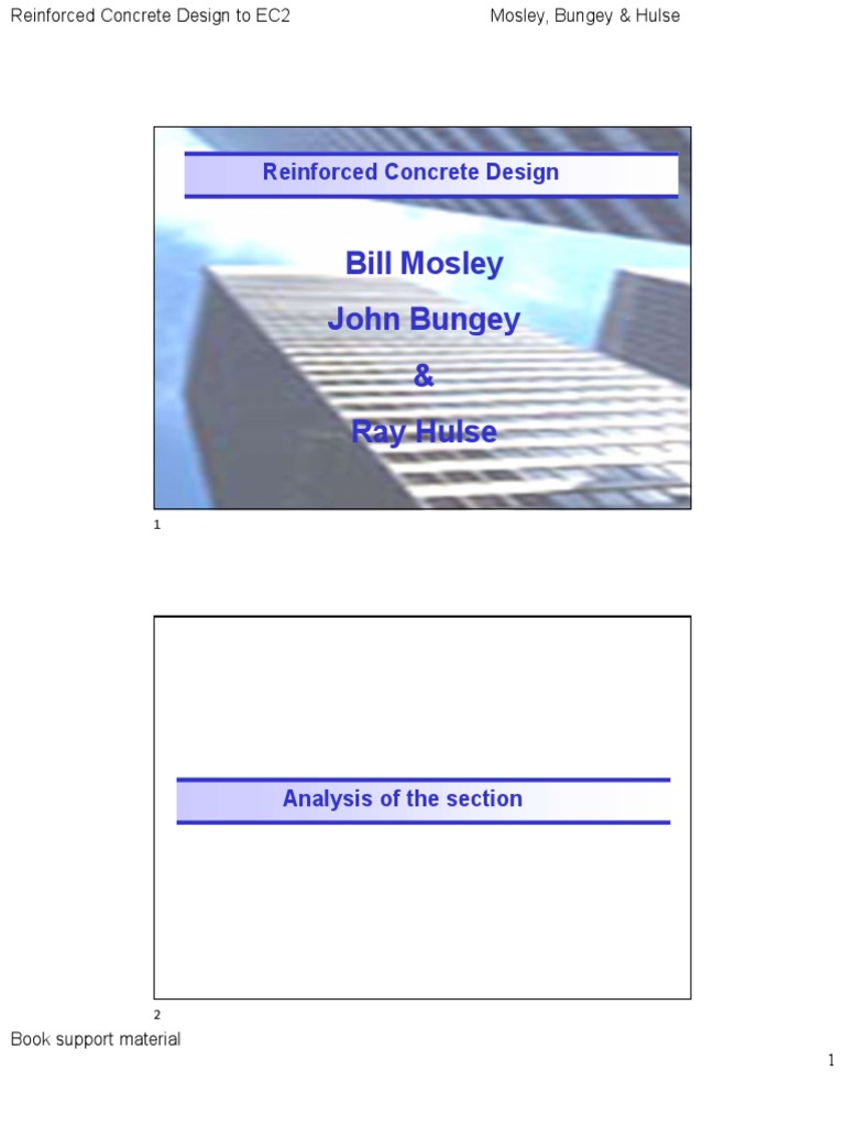 Bill Mosley John Bungey & Ray Hulse: Reinforced Concrete Design | PDF ...