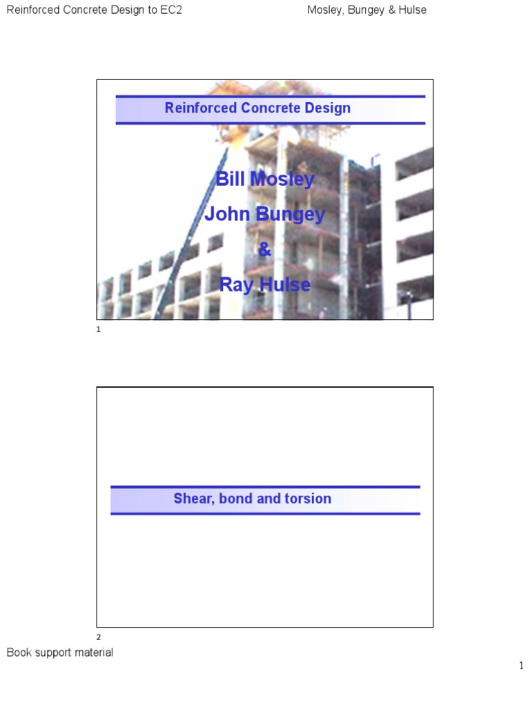 Bill Mosley John Bungey & Ray Hulse: Reinforced Concrete Design | PDF ...