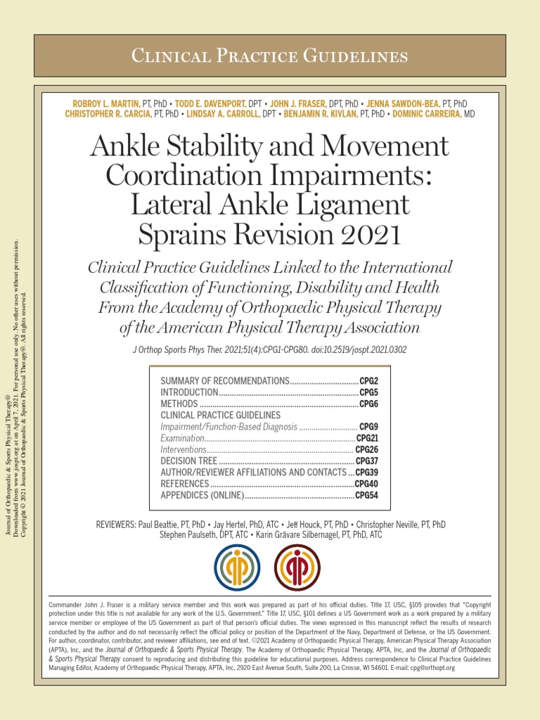 Ankle Stability and Movement Coordination Impairments | PDF | Physical ...