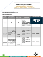 Cronograma de actividades para documentación de sistema de gestión de calidad NTC ISO 9001