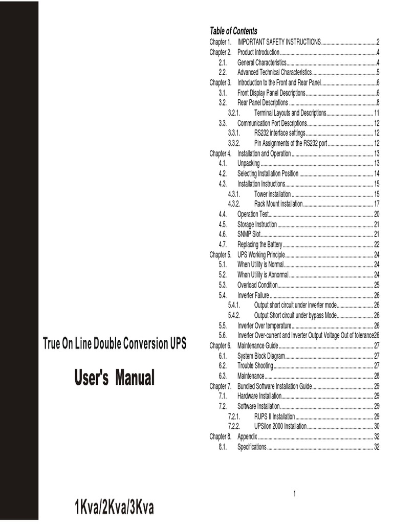 UPS Installation and Maintenance Guide | PDF | Power Inverter | Ac ...