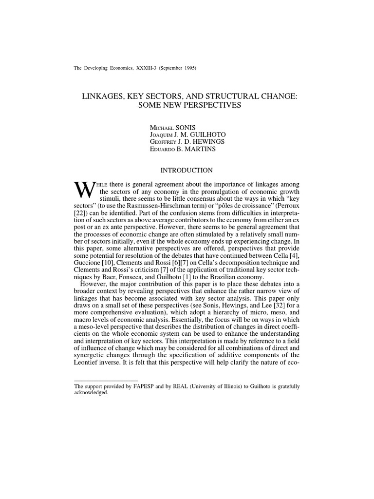 Key Sectors and Economic Linkages Analysis | PDF | Input–Output Model ...