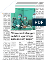 Chinese Medical Surgeon Leads First Laparoscopic Sigmoidectomy Surgery