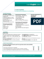 Learnenglish Select Intermediate: 4.2 Agreeing On How To Deal With Problems in A Meeting