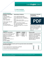 Learnenglish Select Intermediate: 6.5 Getting Feedback On A Presentation