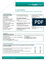 Learnenglish Select Intermediate: 2.3 Talking About Attitudes To Work and Motivation in A Job Interview